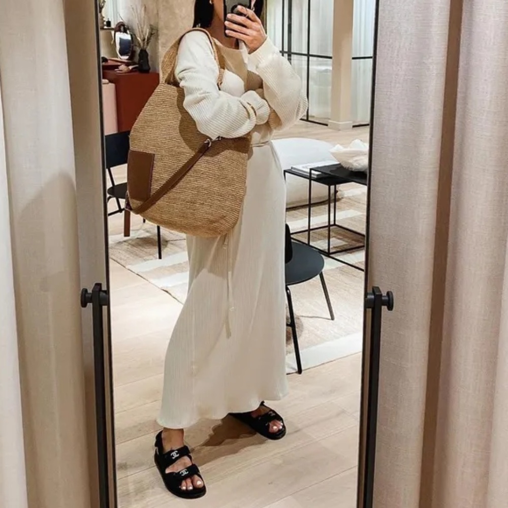 BASERANGE The Shaw Kaftan Wrap Dress Cross Tie Belted Off White Organic Cotton
